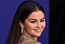 Selena Gomez wore a see-through dress to Sabrina Carpenter's show