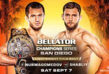 Usman Nurmagomedov vs Alexandr Shabliy full fight video Bellator CS 4 poster