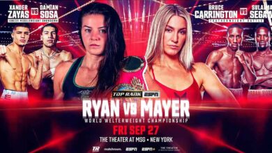 Sandy Ryan vs Mikaela Mayer full fight video poster 2024-09-27