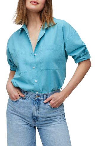 Madewell, Oversized Straight Hem Poplin Shirt